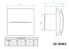 Aerauliqa QD-100HT BB ventilátor utószellőztető és páraérzékelő funkcióval, beépített pillangószeleppel