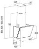 Cata AVLAKI 600 XGBK Beépíthető fali kürtős páraelszívó | 620m3/óra | 60 cm | Fekete üveg