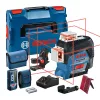 BOSCH 0601063R05 GLL 3-80 C Vonallézer (1x2,0Ah) + BM 1 Tartó + LR 7 Lézervevő + L-Boxx 136 
