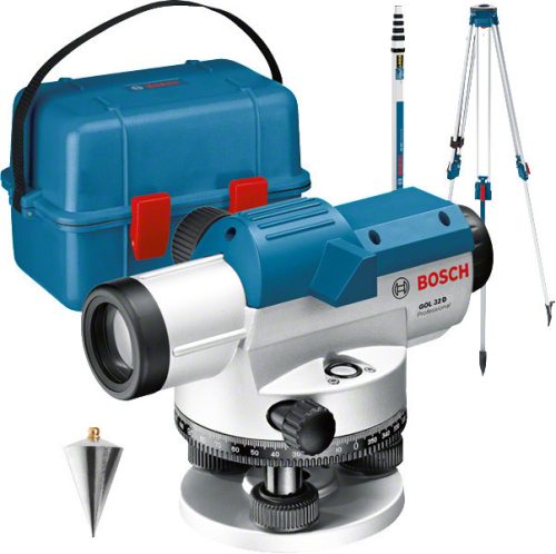 BOSCH 0601068502 GOL 32 D Optikai szintezőkészülék + BT 160 Állvány + GR 500 Mérőléc