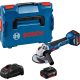 BOSCH 06019J4004 GWS 18V-10 Akkus sarokcsiszoló 125 mm (2x5,0Ah) L-Boxx-ban