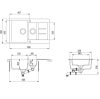 EVIDO Cubo 6S compact gránit mosogató800x500 bézs