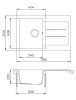 EVIDO Cubo 45S gránit mosogató, 780 x 500mm, avena