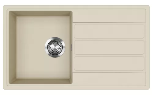 EVIDO EASY 45S gránit mosogató 760x440 bézs, doboz nélkül, lefolyógarnitúrával