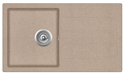 EVIDO Easy 45S gránit mosogató, 760 x 440 mm, avena, doboz nélkül, lefolyógarnitúrával