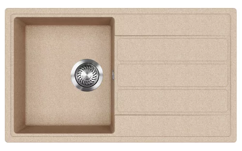 EVIDO Easy 45S gránit mosogató, 760 x 440 mm, avena, doboz nélkül, lefolyógarnitúrával