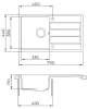 EVIDO Easy 45S gránit mosogató, 760 x 440 mm, avena