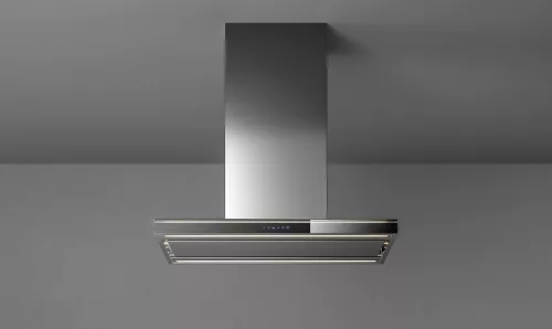FALMEC LUMINA LED NRS sziget páraelszívó, 90 cm, inox/fekete üveg