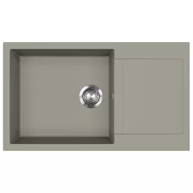   EVIDO Cubo XL 6S compact gránit mosogató, 860 x 500 mm, platina