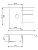 EVIDO Cubo 45S gránit mosogató, 780 x 500 mm, platina