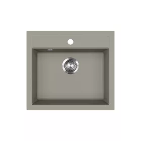 EVIDO Quadro 6 gránit mosogató, 562 x 510 mm, platina