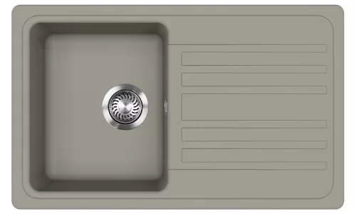 EVIDO Home 45S gránit mosogató, 765 x 460mm, platina