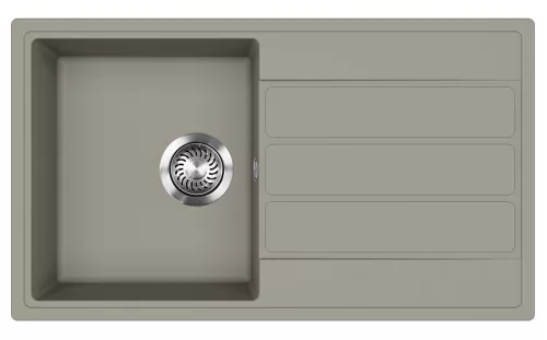 EVIDO Easy 45S gránit mosogató, 760 x 440 mm, platina