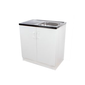   Komplett mosogató szekrény 80x50, nyílajtós, 1med.tál, fehér front