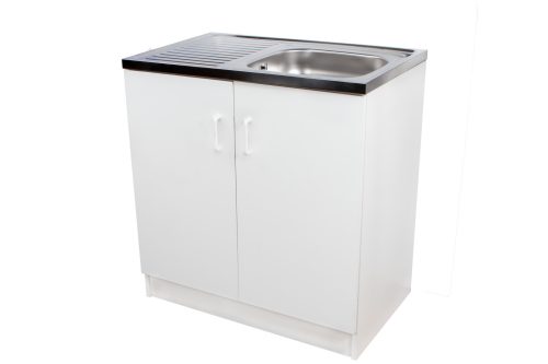 Komplett mosogató szekrény 80x50, nyílajtós, 1med.tál, fehér front