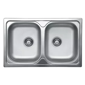   EVIDO Typon 8 Compact rozsdamentes mosogató, kétmedencés, natúr