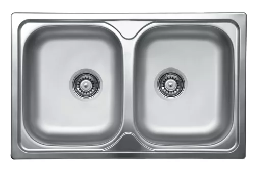 EVIDO Typon 8 Compact rozsdamentes mosogató, kétmedencés, natúr