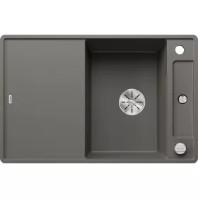   BLANCO AXIA III 45S-F vulkánszürke üveg tart., SZINTBE ÉPÍTÉS