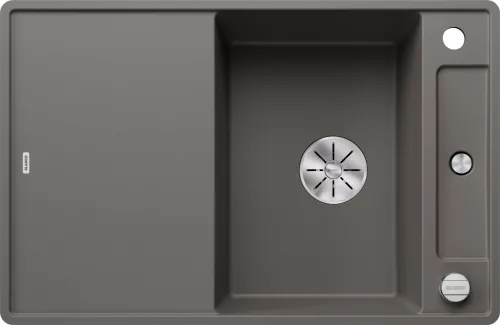 BLANCO AXIA III 45S-F vulkánszürke üveg tart., SZINTBE ÉPÍTÉS