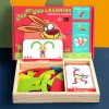 Mágneses tangram fajáték angol kártyákkal, közép szint