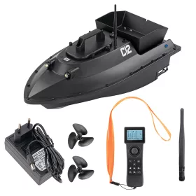 Etetőhajó C12 GPS hátrakidobós fekete