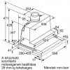 BOSCH DFS067A51 Serie|4 Beépíthető teleszkópos páraelszívó | 728m3/óra | 60 cm | Nemesacél