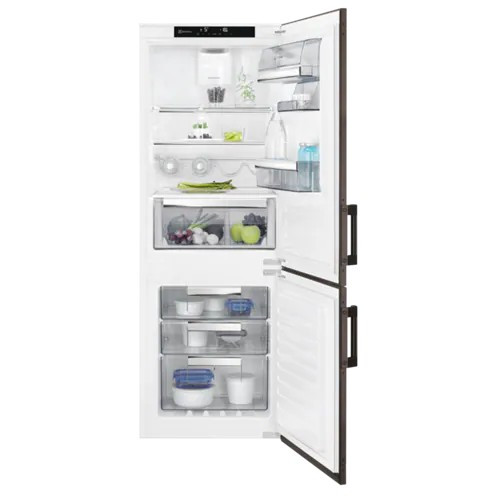 Electrolux EK276BNRBR Beépíthető Kombinált alulfagyasztós hűtőszekrény | NoFrost | DynamicAir | CleanAir | TwinTech | 166/60 l | 152.4 cm magas | 55 cm széles | Barna