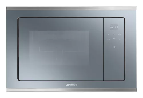 SMEG BEÉPÍTHETŐ MIKROHULLÁMÚ SÜTŐ, Selezione design, 20 liter, 5 funkció, ezüstszürke üveg