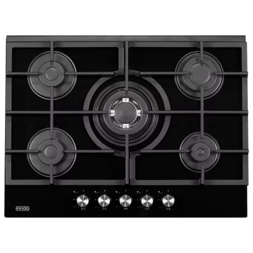 EVIDO MURANO 70B üveggázfőzőlap,70cm,WOK,fekete