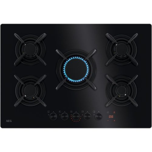 AEG HKB75453NB Beépíthető gázfőzőlap | LED | H2H | WOK | 75 cm | Fekete