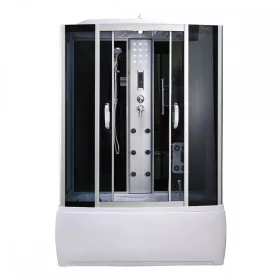   Emilia 85x150 cm hidromasszázs kádkabin elektronikával Black