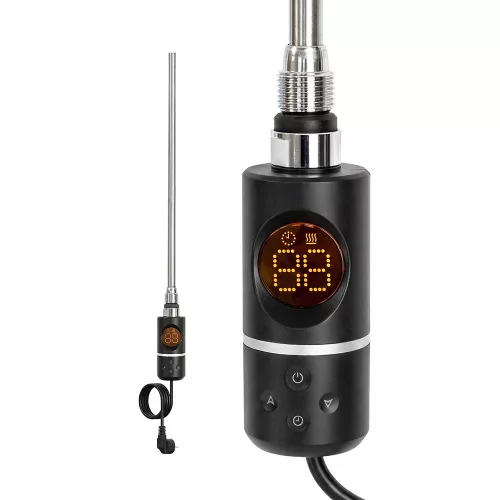 Elektromos fűtőpatron törölközőszárító radiátorhoz digitális hőfokszabályozóval 400W fekete