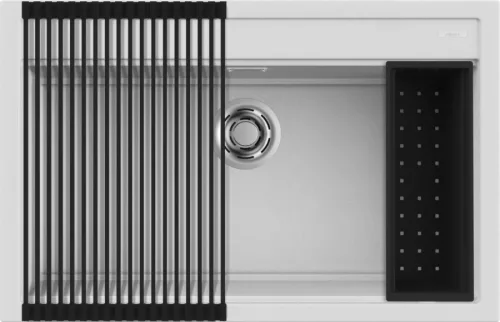 ELLECI - Mosogatótálca Best 130 Workstation Szett G68 Bianco - Kifutó termék!