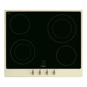   SMEG KERÁMIA FŐZŐLAP, Colonial design, 60 cm, 4 főzőzóna, bézs