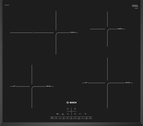 BOSCH PIF651FC1E Serie|6 Beépíthető indukciós főzőlap | DirectSelect | PowerBoost | PerfectFry | 60 cm | Fekete
