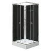Polo Black II 80x80 cm szögletes fekete hátfalas zuhanykabin zuhanytálcával