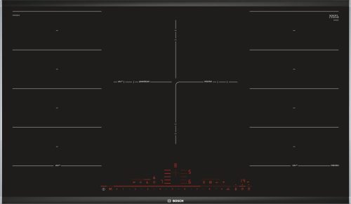 BOSCH PXV975DV1E Serie|8 Beépíthető indukciós főzőlap | DirectSelect Premium | PowerBoost | PanBoost | Komfort Profil | FlexInduction | Wifi | 90 cm | Fekete