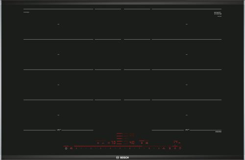BOSCH PXY875DE3E Serie|8 Beépíthető indukciós főzőlap | DirectSelect Premium | PowerBoost | PanBoost | PerfectFry | PerfectCook | Kiterjesztett FlexZone | Komfort Profil | 80 cm | Fekete