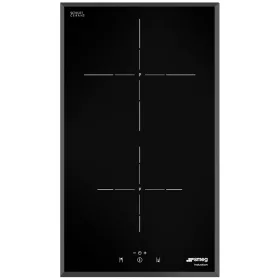   SMEG DOMINO INDUKCIÓS FŐZŐLAP, Universal design, 30 cm, 2 főzőzóna, lekerekített él, fekete üveg