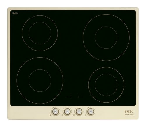 SMEG INDUKCIÓS FŐZŐLAP, Cortina design, 60 cm, 4 főzőzóna, bézs