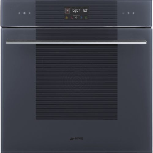 SMEG PIROLITIKUS HŐLÉGKEVERÉSES SÜTŐ, Linea design, Galileo, 60 cm, ES LCD, neptune szürke üveg
