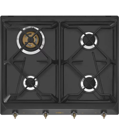SMEG GÁZ FŐZŐLAP, Colonial design, 60 cm, 4 gázégő, antracit