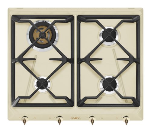 SMEG GÁZ FŐZŐLAP, Colonial design, 60 cm, 4 gázégő, bézs